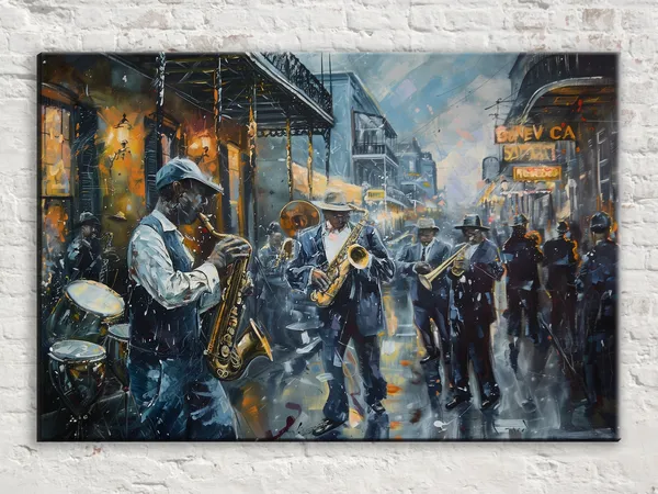 Jazz On Bourbon, New Orleans Street Band Art Print