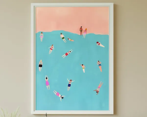 Ocean Swimmers Minimalist Travel Art Print