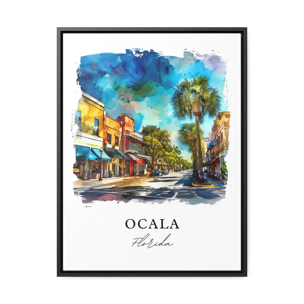 Ocala, FL Watercolor Travel Poster Art Print - Image 3