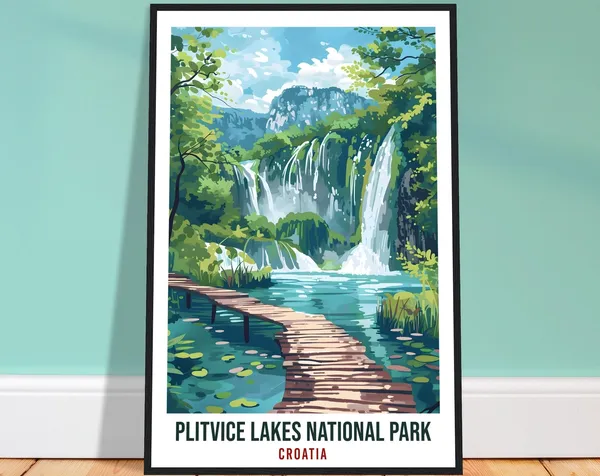 Plitvice Lakes National Park Travel Print Poster