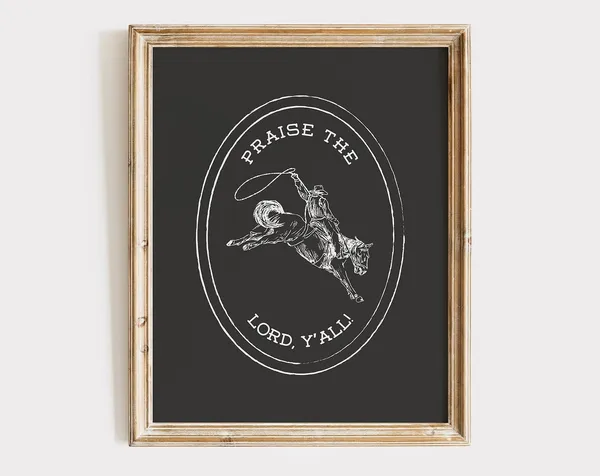 Praise The Lord Western Vintage Cowboy Christian Art Print