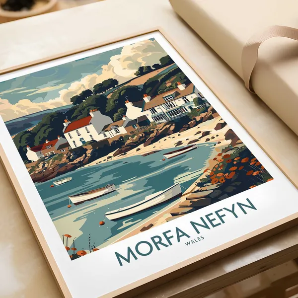 Morfa Nefyn Travel Poster, Wales Art Print