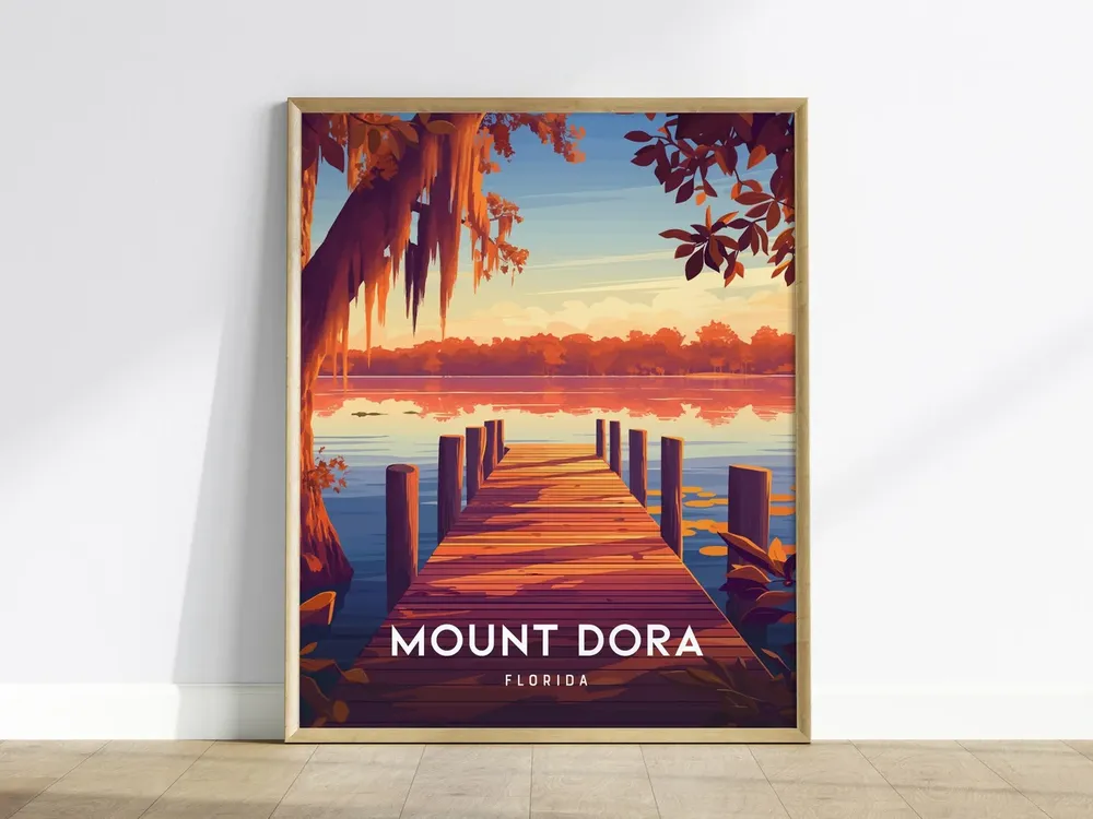 Mount Dora Florida Art Print, Lake Cypress Tree Scene