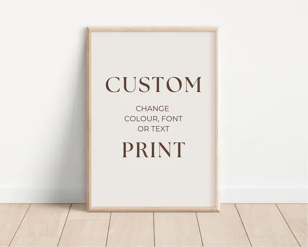 Custom Edit Print, Personalized Text Wall Art