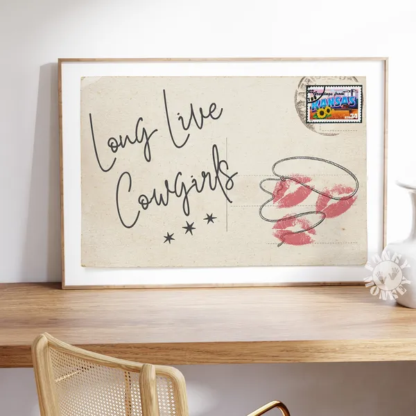 Long Live Cowgirls Vintage Retro Travel Poster