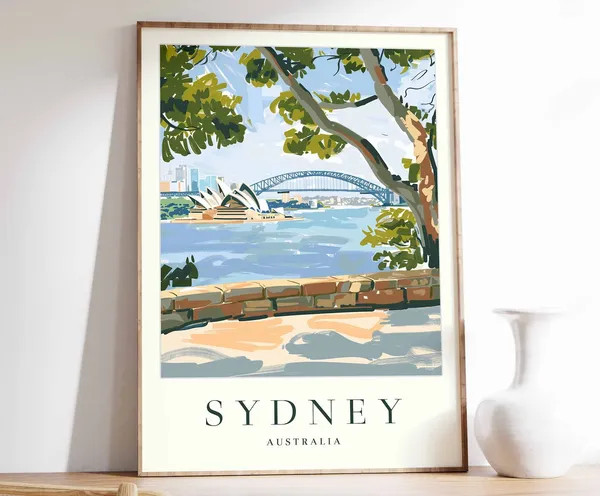 Sydney Travel Poster, Australian City Wall Art