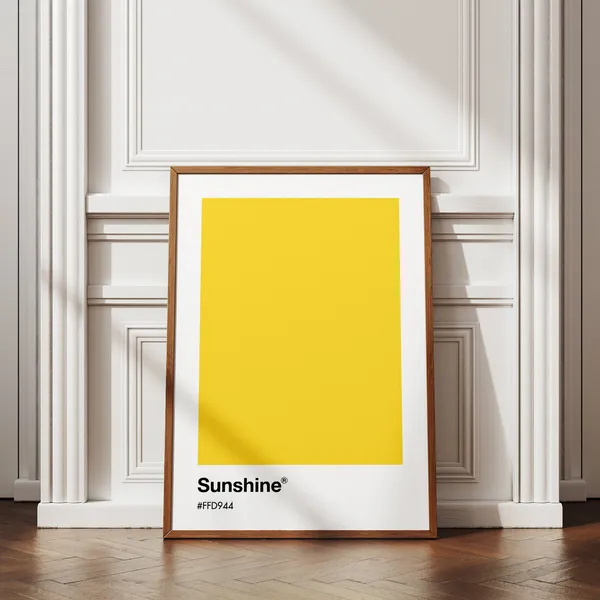 Sunshine Yellow Pantone Poster, Trendy Wall Art Print