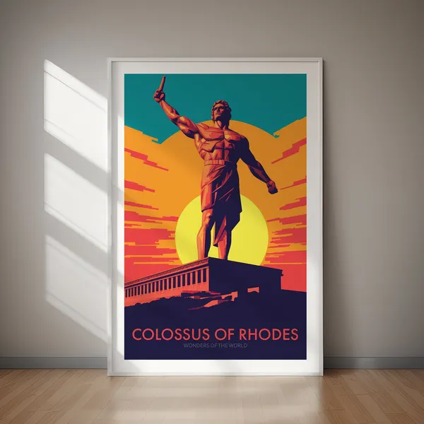 Colossus Of Rhodes Travel Poster, Rhodes Greece