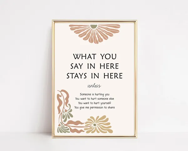 Confidentiality Poster Psychology Office Art Print