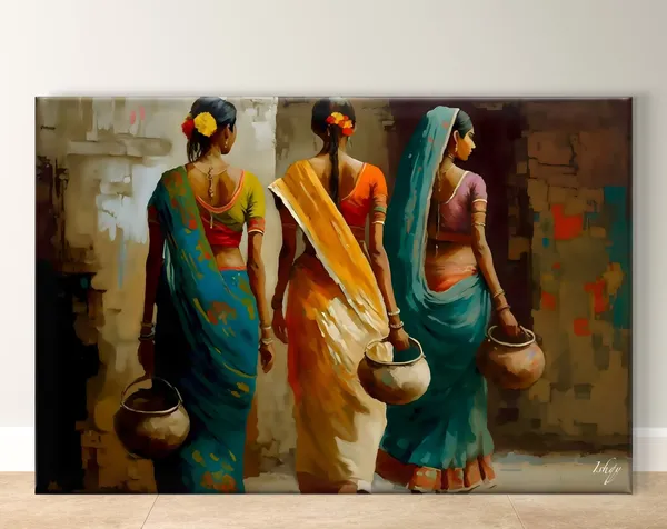 Vibrant Indian Women Traditional Art Poster Print