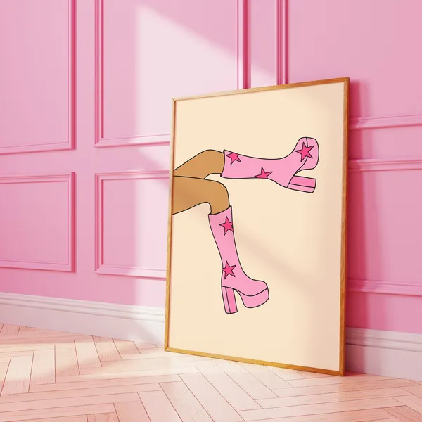 Star Gogo Boots Fashion Art Print