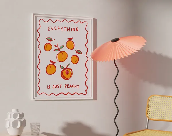 Peach Print Motivational Typography, Maximalist Art Print