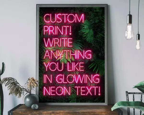 Personalised Pink Neon Tropical Art Print