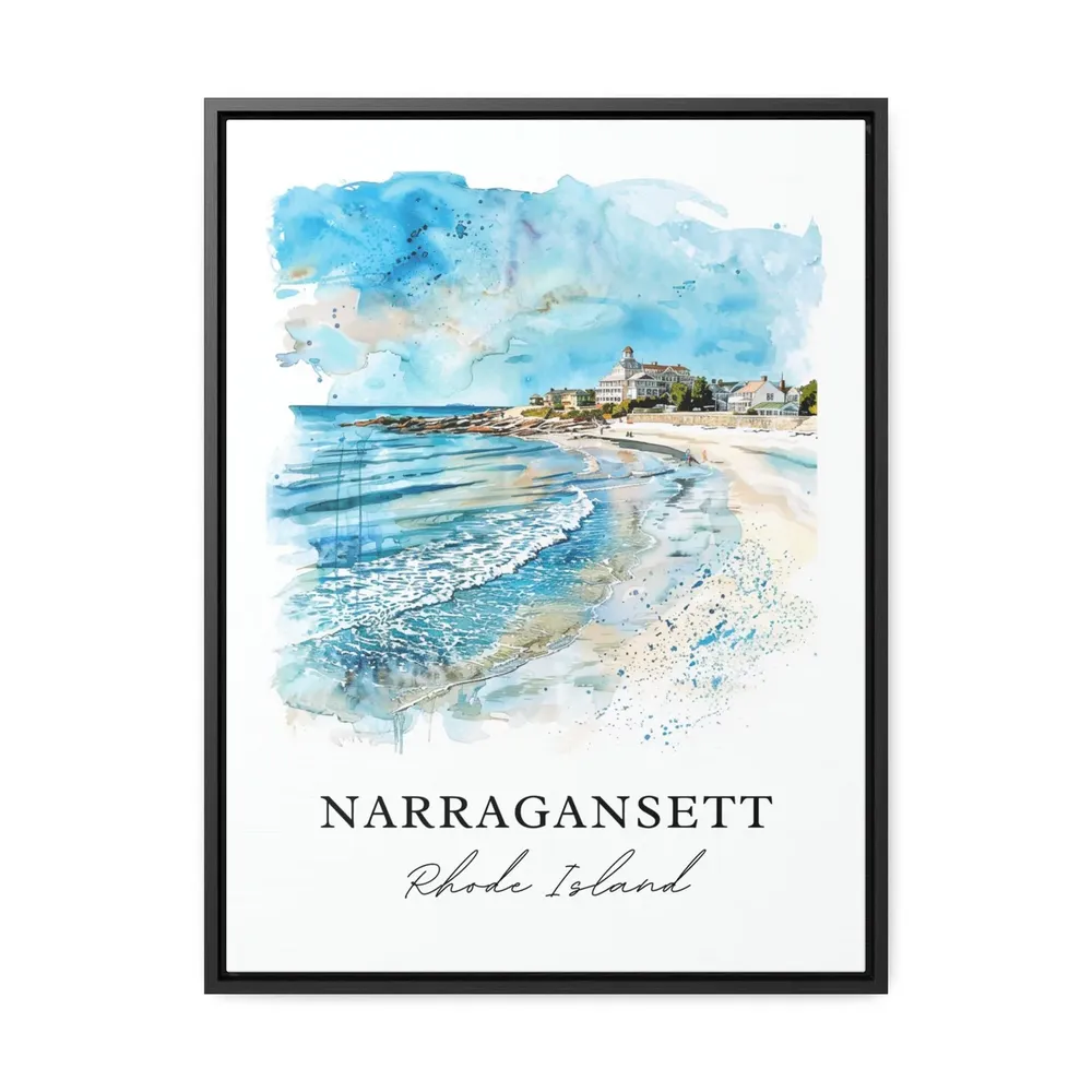 Narragansett RI Watercolor Travel Poster, Rhode Island - Image 3