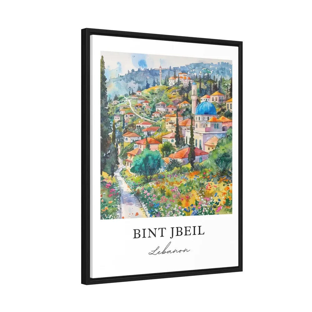Bint Jbeil Lebanon Watercolor Travel Poster - Image 2