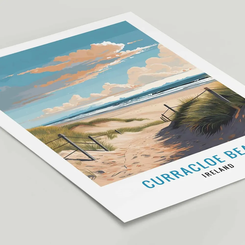 Curracloe Beach Ireland Travel Poster, County Wexford - Image 2