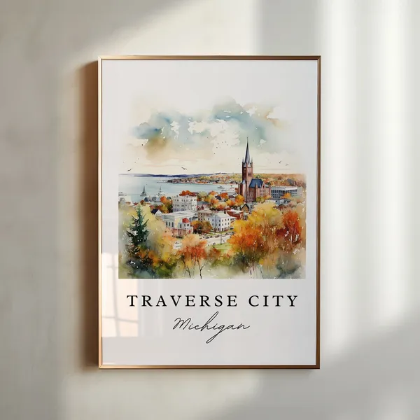 Traverse City, MI Travel Poster Print