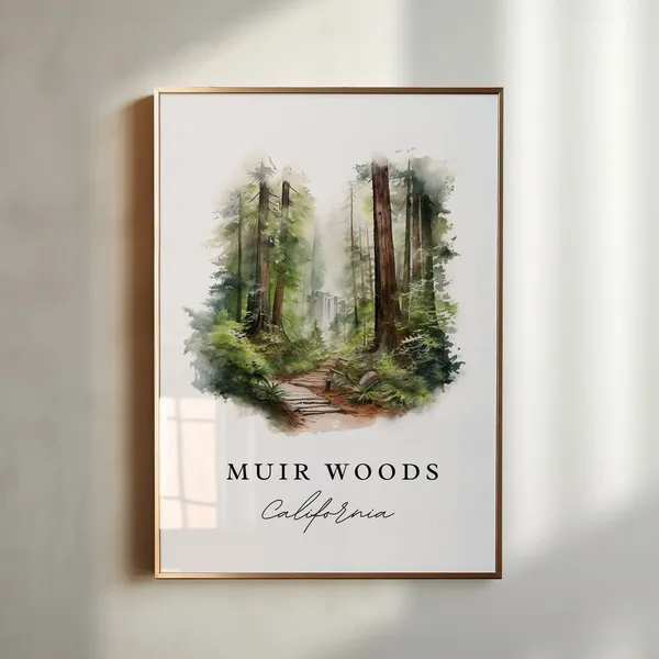 Muir Woods Custom Text Art Print, Nature Gift