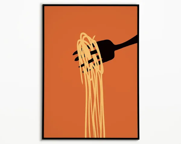 Pasta Print, Eclectic Kitchen Food Poster