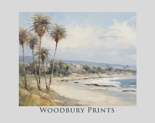 Southern California Beach, Vintage Inspired Travel Poster