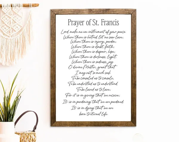 Prayer of St Francis of Assisi Wall Art Print