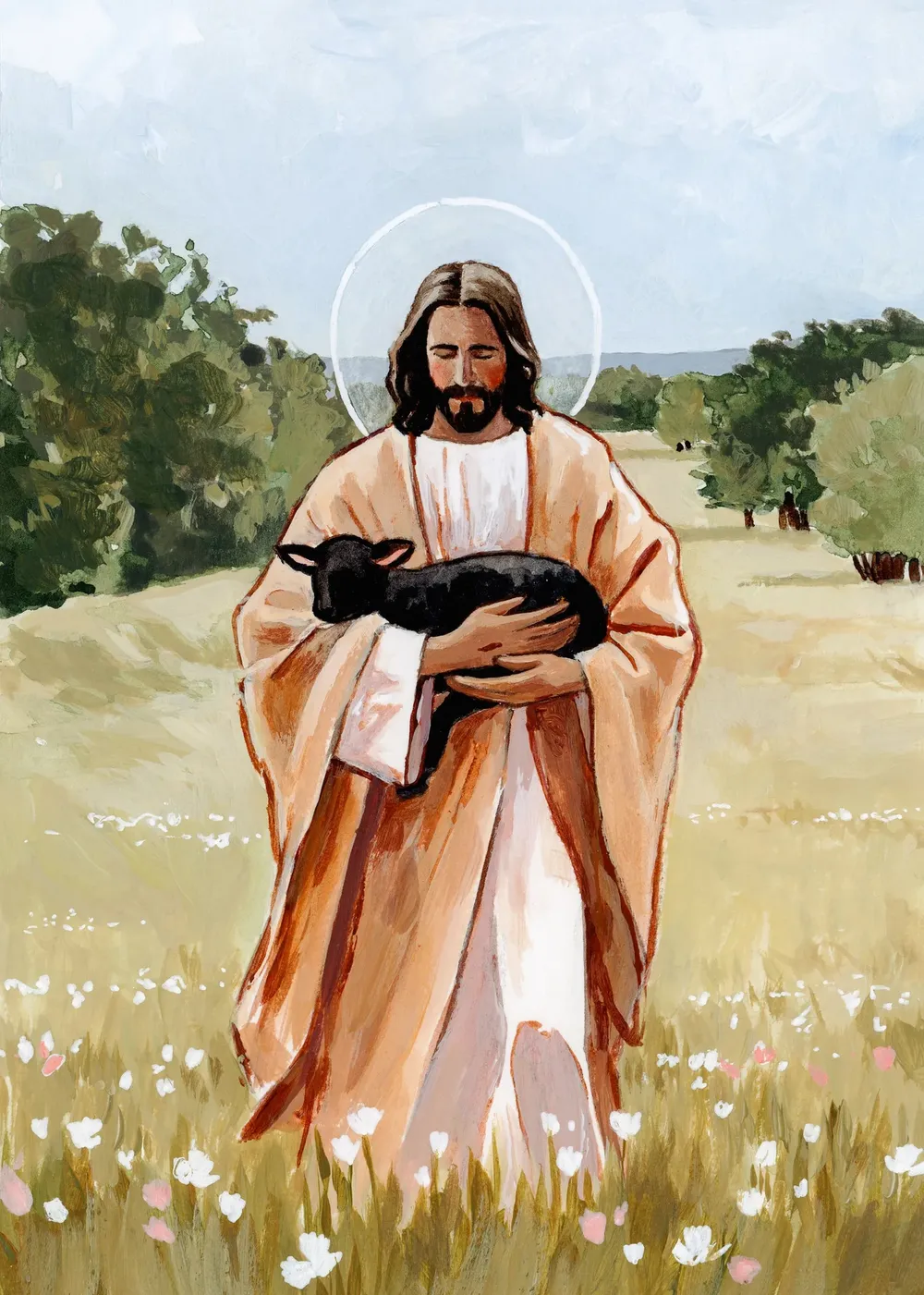 Jesus Carrying The Lamb Art Print - Image 2