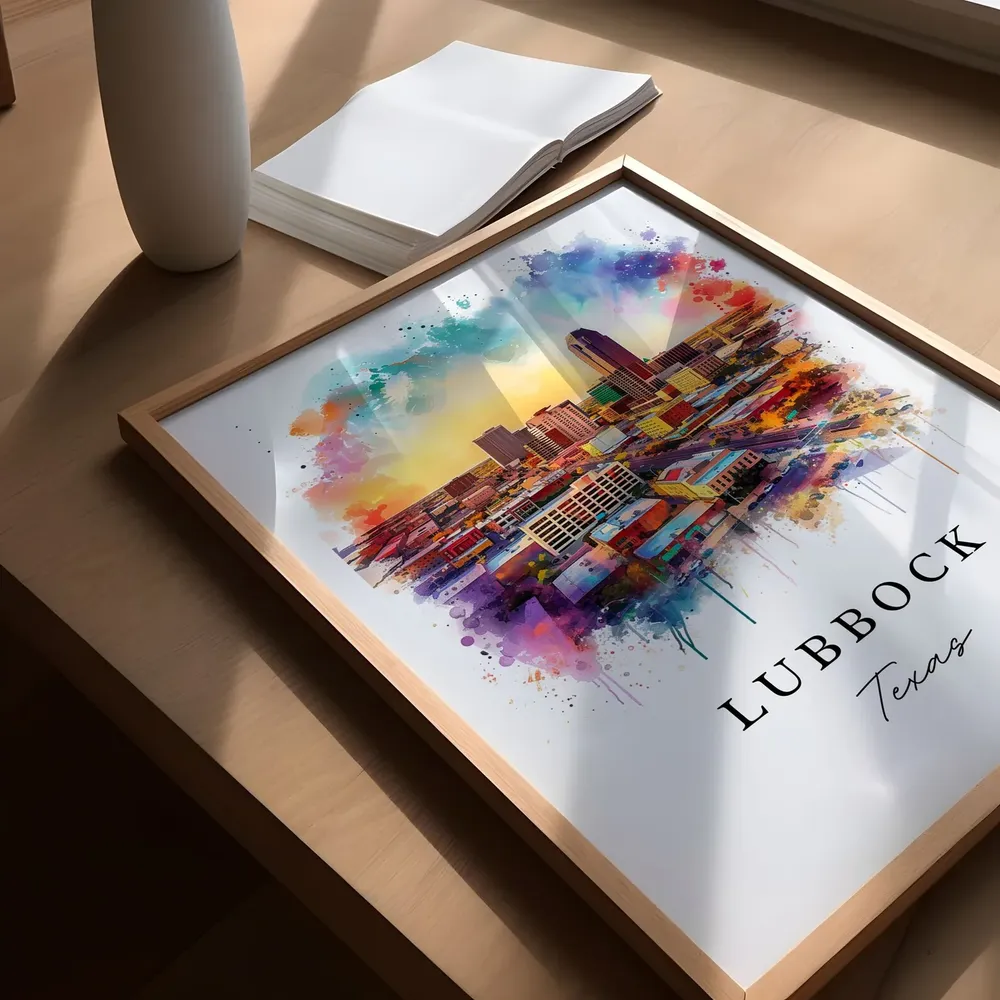 Lubbock Texas Art Print, Custom Text Wedding Gift - Image 5