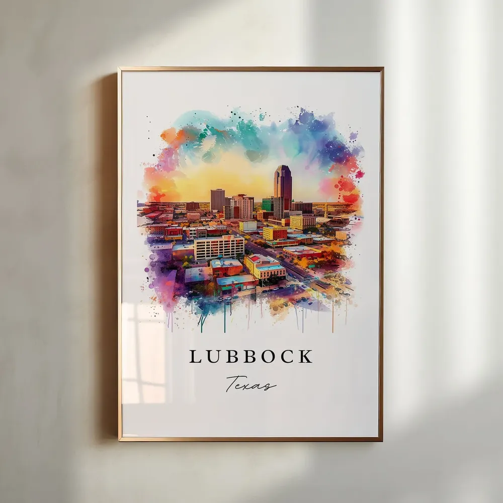Lubbock Texas Art Print, Custom Text Wedding Gift