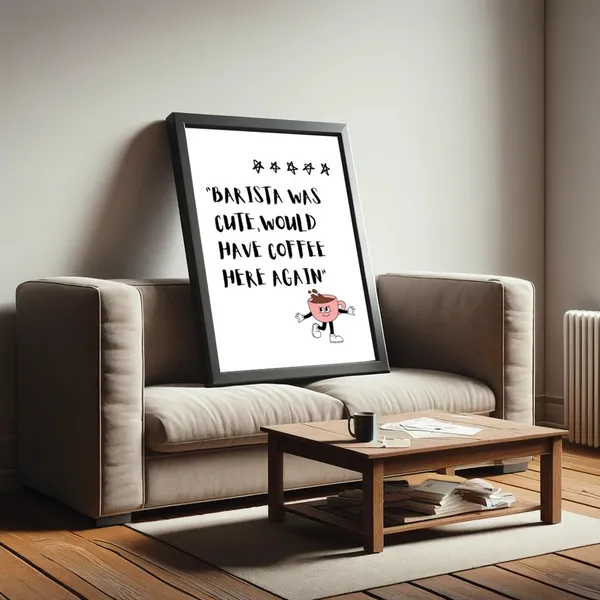 Cute Coffee Retro Style Art Print for Kitchen Cafe