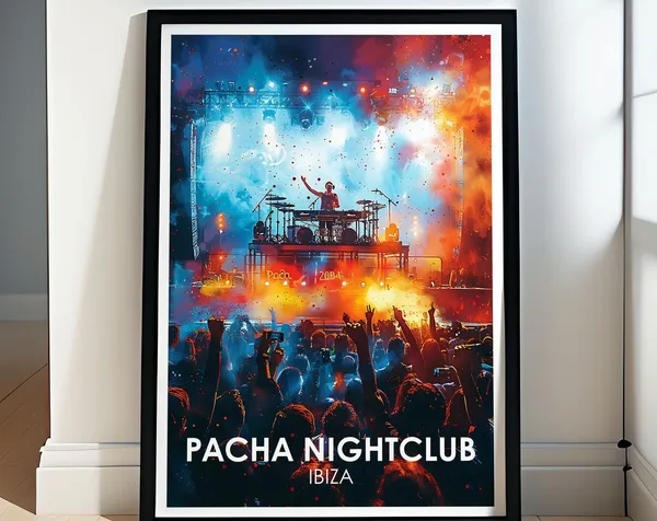 Pacha Ibiza Vintage Travel Poster, Nightclub Print