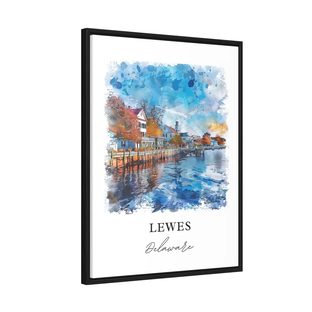 Lewes De Watercolor Travel Poster Art Print - Image 2