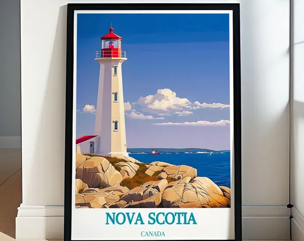 Peggys Cove Travel Poster, Nova Scotia Home Decor