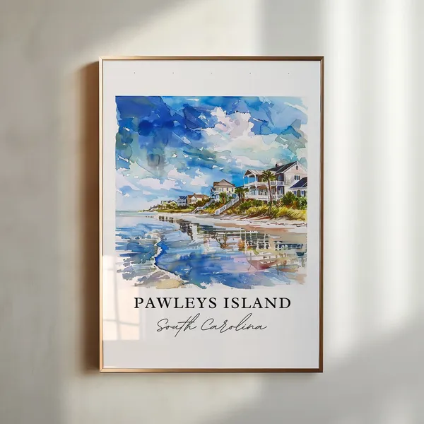Pawleys Island, SC Watercolor Travel Poster