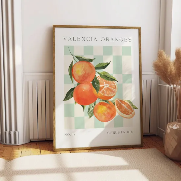 Fruit Market Orange Fruit Poster, Kitchen Wall Art