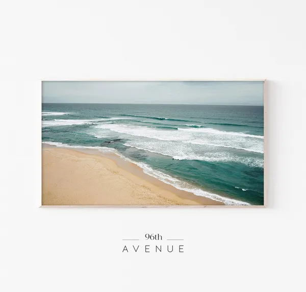 Coastal Ocean Waves Art Print for Frame TV