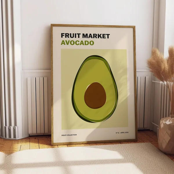 Avocado Fruit Market Abstract Art Poster