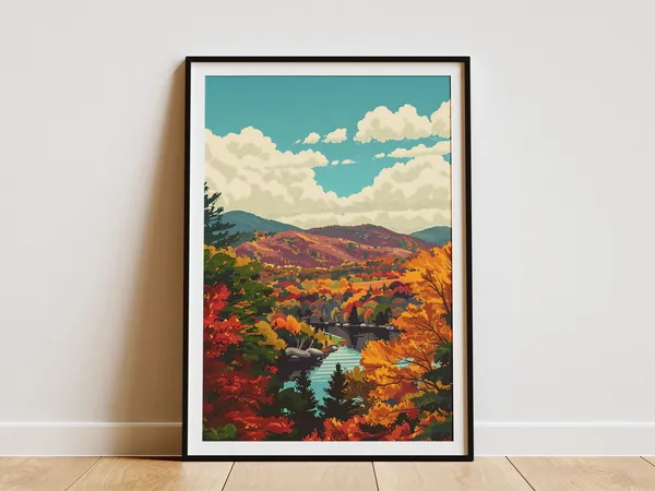 Connecticut Litchfield Hills Vintage Travel Poster