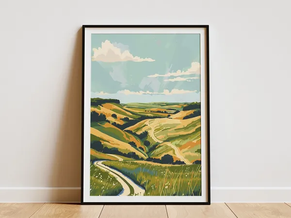 Kansas Flint Hills Landscape Travel Poster