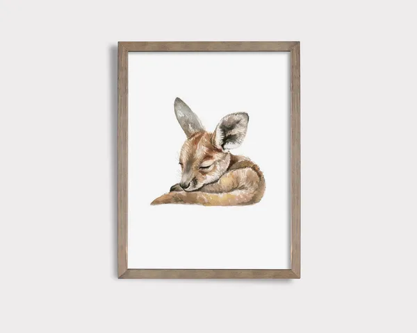 Sleeping Kangaroo Print, Aussie Nursery Decor Art Print