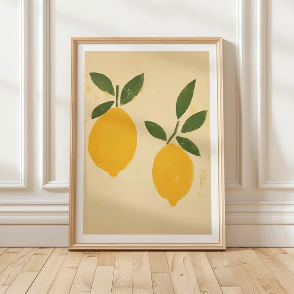 Minimalistic Lemons Art Print, Kitchen Wall Decor