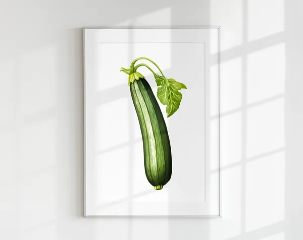 Zucchini Botanical Vintage Kitchen Art Print