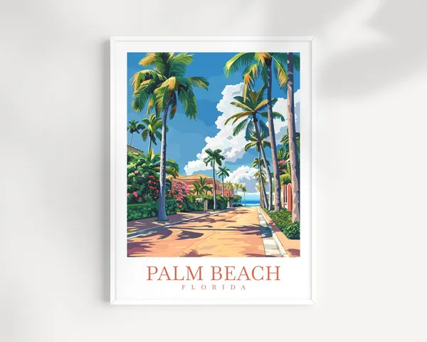 Palm Beach Travel Poster, Florida Wall Art