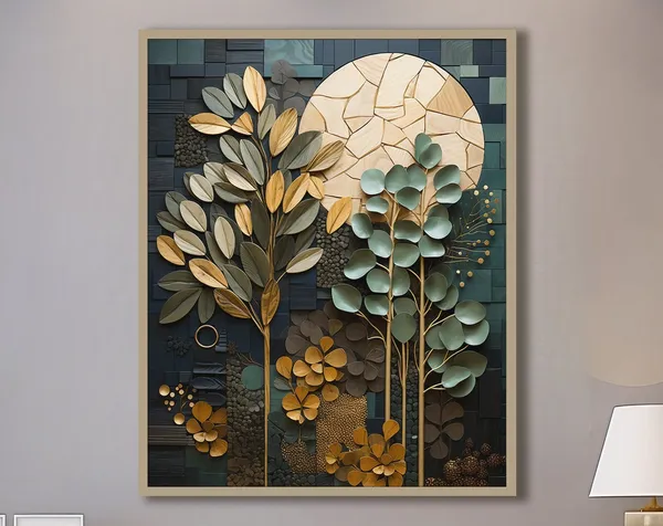 Boho Botanical Art Print, Earth Tones Wall Decor