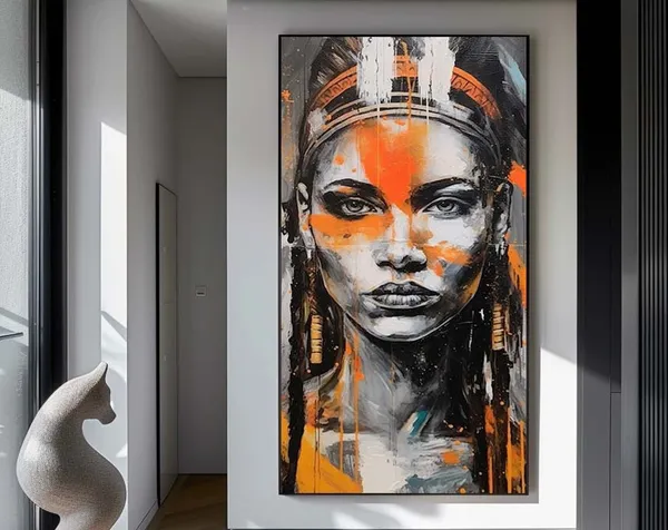 Warrior Woman African Art Print, Ethnic Portrait