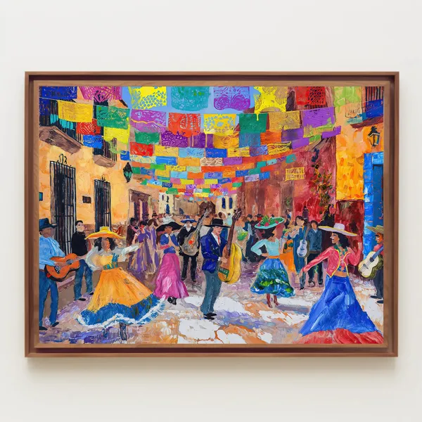 Fiesta Time Mexican Street Art Print, Festive Decor