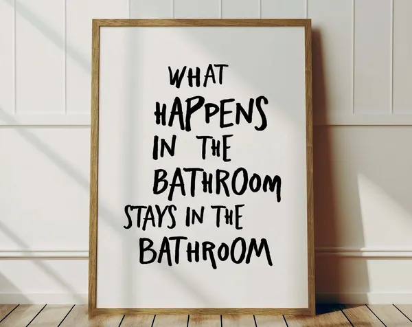 Funny Bathroom Wall Art, Trendy Preppy Decor Print