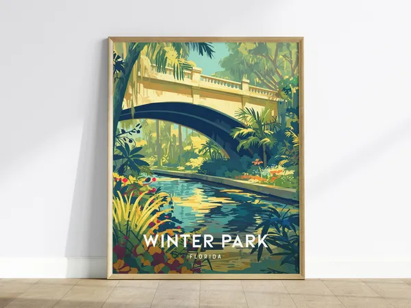 Winter Park Florida Scenic Stream Bridge Art Print