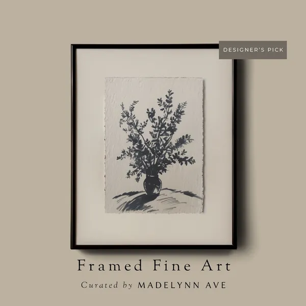 Contemporary Vase With Branches Sketch Art Print