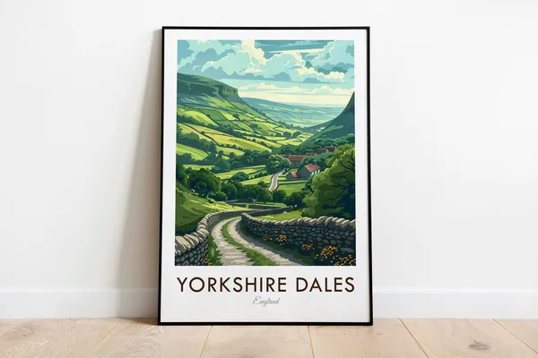 Yorkshire Dales Vintage Style Travel Poster