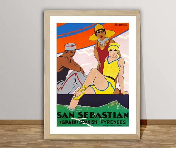 San Sebastian Spain Vintage Travel Poster Print